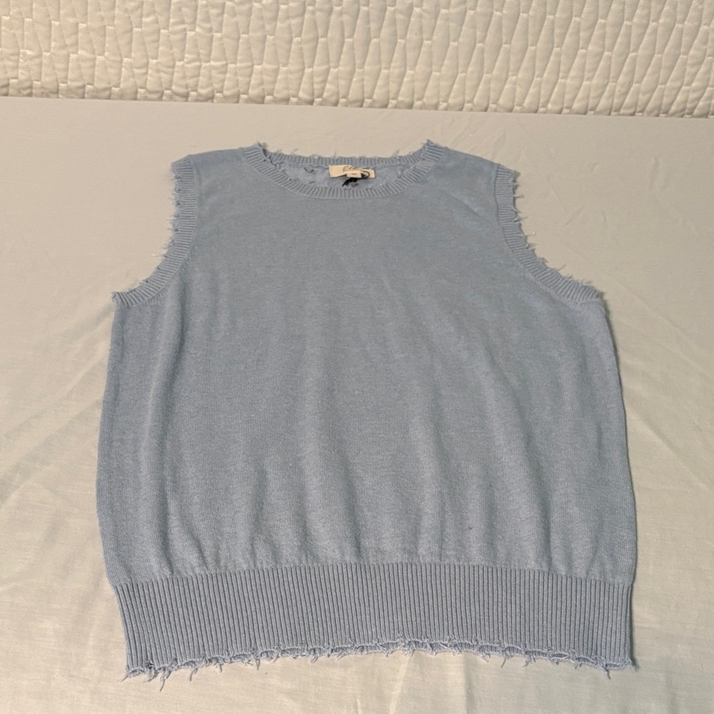 Elan Light Blue Sleeveless Knit Tank